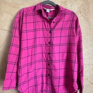 Brooks Men's Hot Pink Plaid Button-Down Shirt